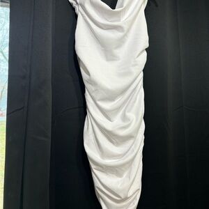 Abercrombie & Fitch Off-The-Shoulder Twist Ruched Mini Dress